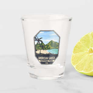 Amerikanische Samoa Nationalpark Retro Emblem Schnapsglas