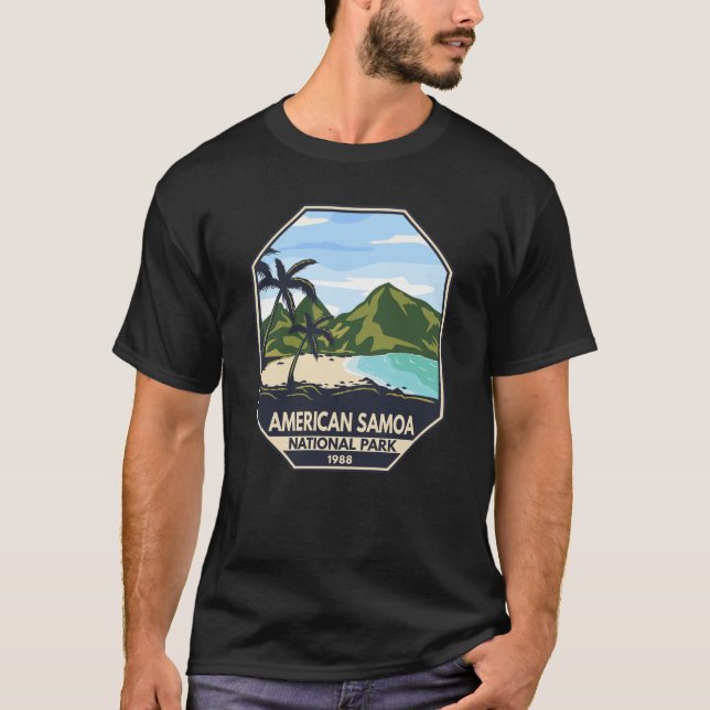 Amerikanische Samoa Nationalpark Retro Emblem T-Shirt (Vorderseite)