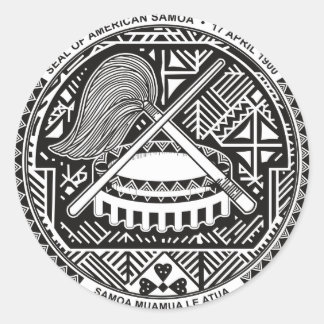 Amerikanische Samoa-Offizielle Wappen-Heraldry-Sym Runder Aufkleber