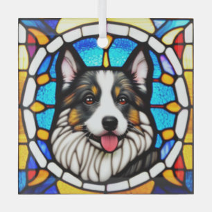 Amerikanische Schäferhunde "gesteinigtes Glas" Ornament Aus Glas
