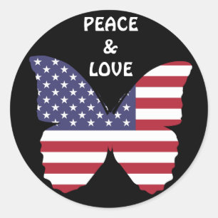 amerikanische Schmetterlingsticker Runder Aufkleber