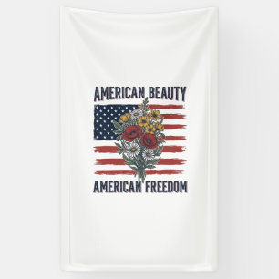 Amerikanische Schönheit Freiheit Blumenflagge Banner