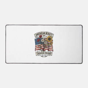 Amerikanische Schönheits-Blumenflagge Patriotisch Schreibtischunterlage
