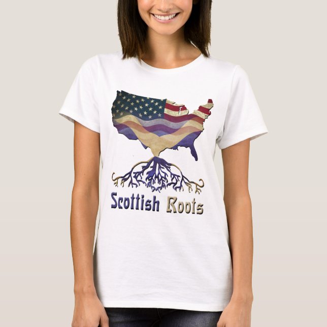 Amerikanische schottische Wurzeln T-Shirt (Vorderseite)
