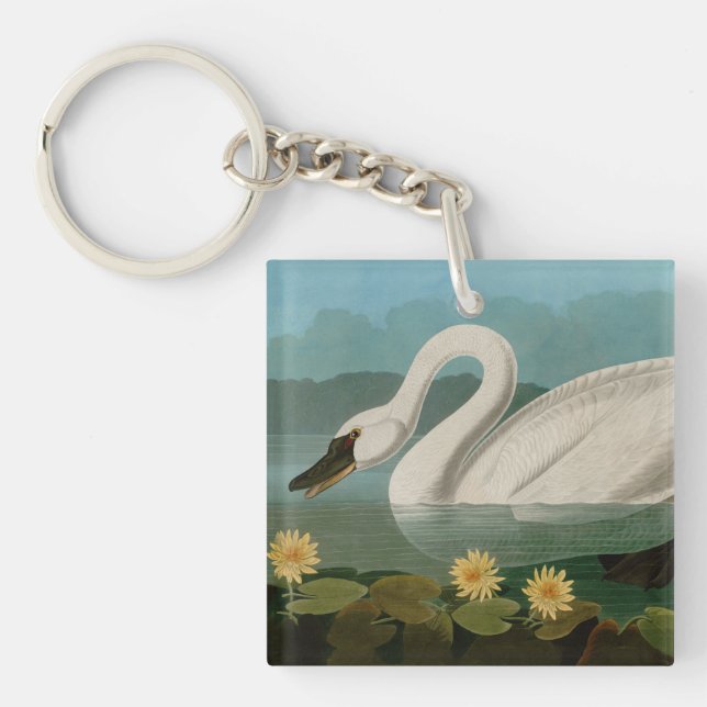 Amerikanische Schwanenvögel Audubon Schlüsselanhänger (Vorderseite)