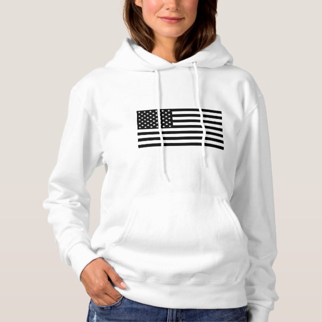 Amerikanische Schwarze Flagge Hoodie (Vorderseite)