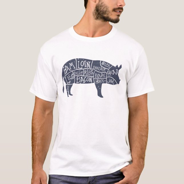 Amerikanische Schweinefleischstücke, Vintages T-Shirt (Vorderseite)