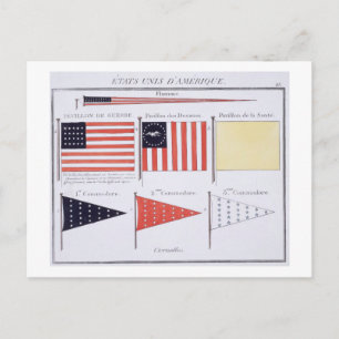 Amerikanische Seeflaggen und Anhänger aus Frankrei Postkarte