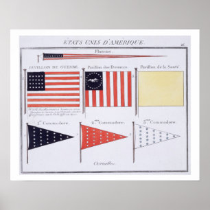 Amerikanische Seeflaggen und Wimpel, von einem Poster