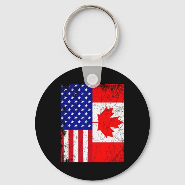 Amerikanische Shirt USA Kanada Flag 4. Juli Schlüsselanhänger (Vorderseite)