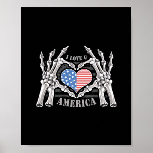 Amerikanische Skelettfächer mit Handarbeit, bearbe Poster