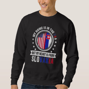 Amerikanische slowakische Flagge Herz aus der Slow Sweatshirt
