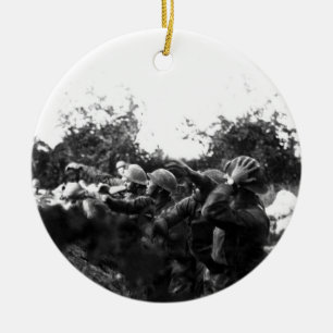 Amerikanische Soldaten an der Piave-Front - Erster Keramik Ornament