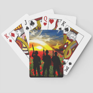 Amerikanische Soldaten-Fahne zu Ehren Spielkarten