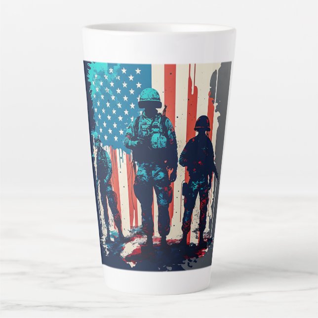 Amerikanische Soldaten Latte Tasse (Vorderseite)