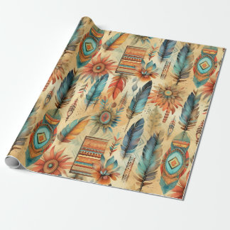 Amerikanische Southwest Feather Art Geschenkpapier