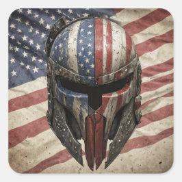 Amerikanische Spartaner Quadratischer Aufkleber