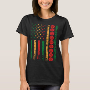Amerikanische Sportflagge Black History Month Rase T-Shirt