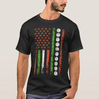 Amerikanische Sportflagge Halloween Kürbis Basketb T-Shirt