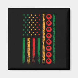 Amerikanische Sportflagge Schwarze Geschichte Mona Magnet