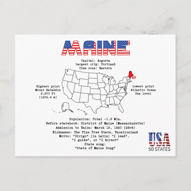 Amerikanische Staat auf einer Karte und nützliche  (Vorderseite)