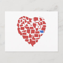 Amerikanische Staaten Herzmosaik Oklahoma Red Postkarte