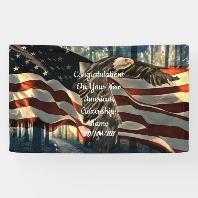 Amerikanische Staatsbürgerschaft Eagle American Fl Banner (Horizontal)