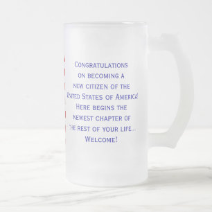 Amerikanische Staatsbürgerschafts-Flaggen-Tasse Mattglas Bierglas
