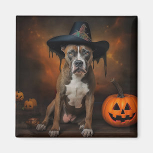Amerikanische Staffordshire-Kürbisse Halloween Gru Magnet