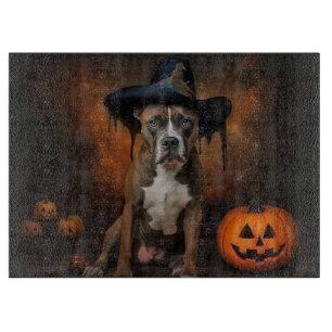 Amerikanische Staffordshire-Kürbisse Halloween Gru Schneidebrett