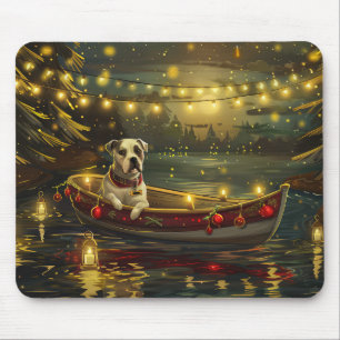 Amerikanische Staffordshire-Weihnachtsfestreise Mousepad