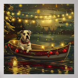 Amerikanische Staffordshire-Weihnachtsfestreise Poster