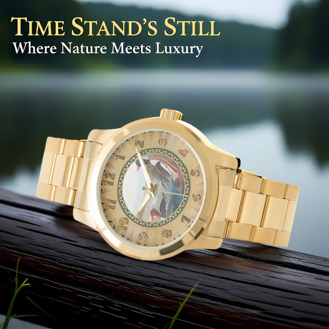 Amerikanische Stockenten in einem Fluss schwimmen Armbanduhr (Von Creator hochgeladen)