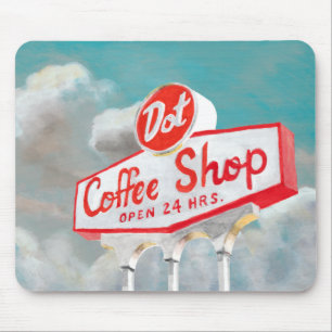 Amerikanische Straße   Kaffeeschild Mousepad