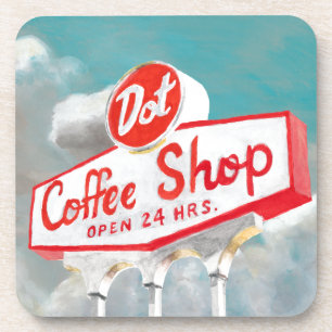 Amerikanische Straße Kaffeeschild Untersetzer