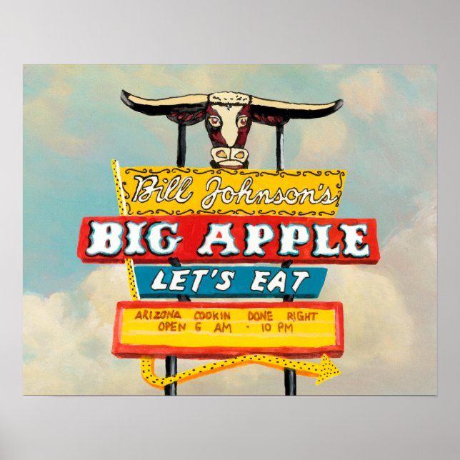 Amerikanische Straße | Restaurant Schild (Vorne)