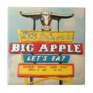 Amerikanische Straße Restaurant Schild Fliese