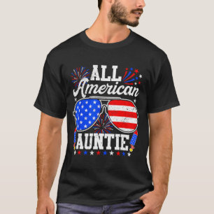 Amerikanische Tante 4. Juli Sonnenbrille Familie T-Shirt