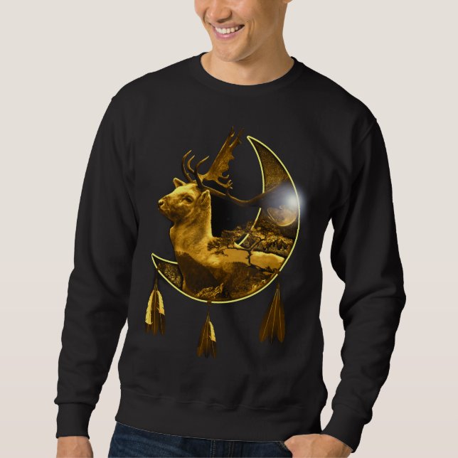 Amerikanische Tierart Crescent Deer Sweatshirt (Vorderseite)