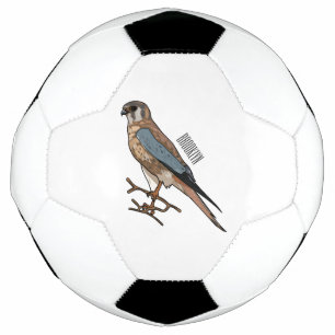 Amerikanische Turmfalke-Vogel-Cartoon-Illustration Fußball
