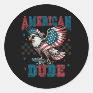 Amerikanische Typ Patriotic Adler 4. Juli unabhäng Runder Aufkleber