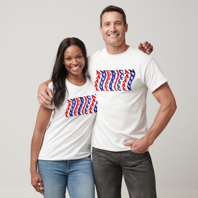 Amerikanische Typografie T-Shirt (Unisex)