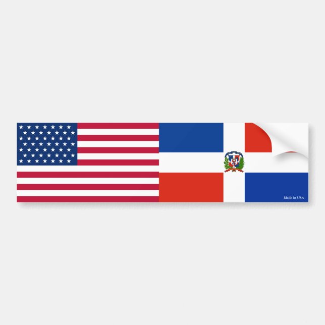 Amerikanische u. Dominikanische Republik Autoaufkleber (Vorne)