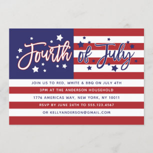 Amerikanische Unabhängigkeitstag American Flag Par Einladung