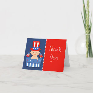 Amerikanische Unabhängigkeitstag Baby Danke-Card Dankeskarte