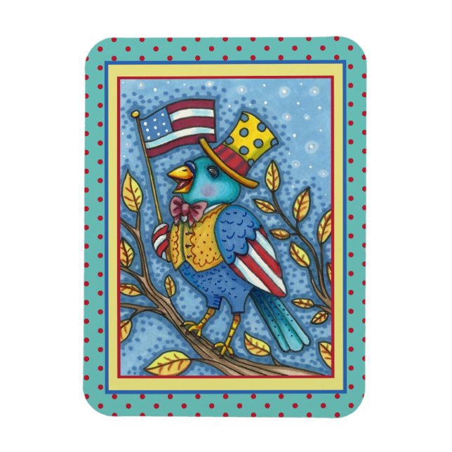 AMERIKANISCHE UNABHÄNGIGKEITSTAG BLUEBIRD TWEETEN, MAGNET (Vertikal)