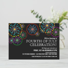 Amerikanische Unabhängigkeitstag Fireworks-Party E Einladung