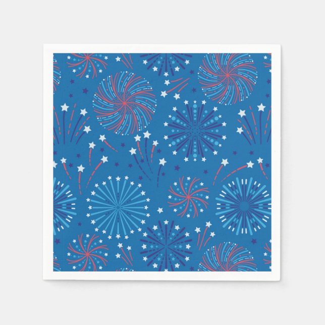 Amerikanische Unabhängigkeitstag Fireworks Serviette (Vorderseite)
