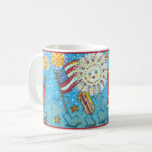 AMERIKANISCHE UNABHÄNGIGKEITSTAG GANG, PARADE & FI KAFFEETASSE