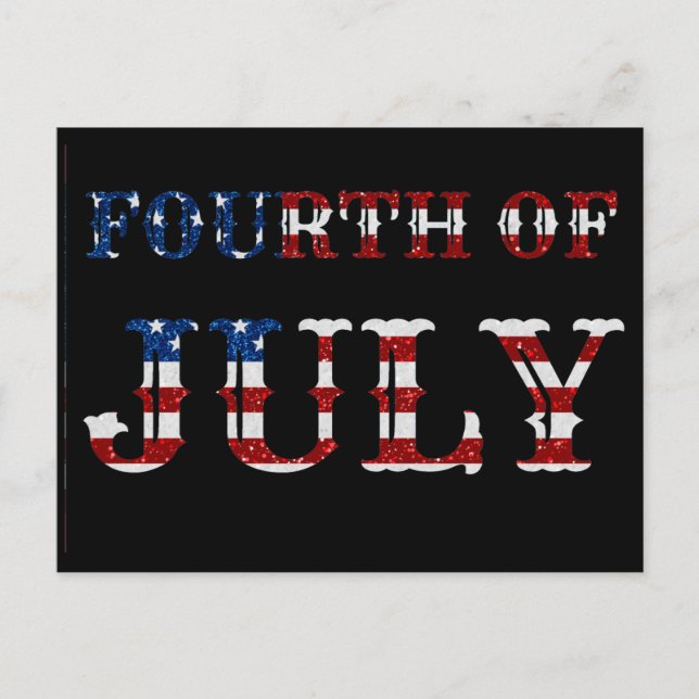 Amerikanische Unabhängigkeitstag Glitzer Postkarte (Vorderseite)